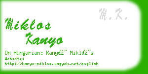 miklos kanyo business card